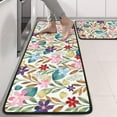 thumbnail image 2 of Kitchen Rugs Sets Of 2,Pioneer Flower Floral Print Pattern Anti Fatigue Kitchen Mat Rugs Non Slip Washable,Decorative Kitchen Floor Mats for Kitchen,Sink,Laundry,17"x47"+17"x47", 2 of 5