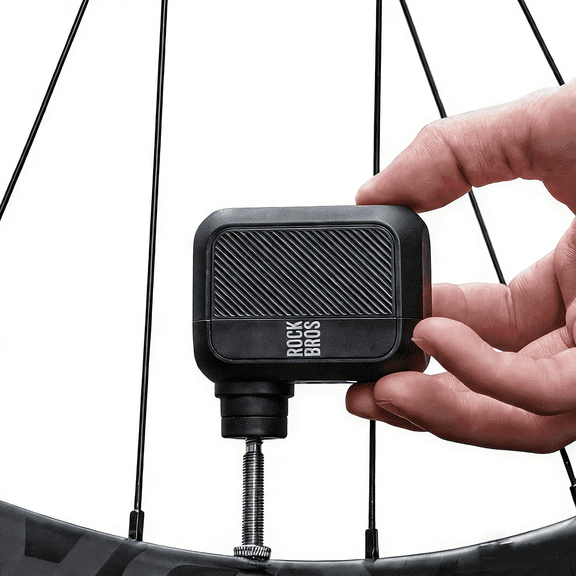 ROCKBROS Mini Electronic Air Pump Bicycle Powered 100 PSI Wireless Tire Inflatable Fast Pump Portable for Road Mountain Bike Fast Inflate Bicycle Pump Presta & Schrader Valve Adaptor