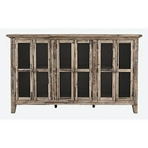 Jofran Rustic Shores 70" Coastal Distressed Acacia Six-Door Accent Cabinet