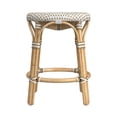 thumbnail image 3 of Butler Specialty Company Tabouret Rond en Rotin de 18 Po - Blanc et Pois Tan, 3 of 5