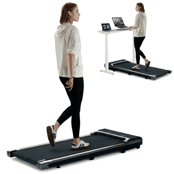 Naipo Treadmill 2 in 1Walking Pad for Walking and Jogging 0.6 to 3.8 Speed Range 2.25HP Lightweight Under Desk Treadmill for Home Office with Remote Control LED Display