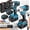 2*6.0Ah battery + 2-piece set, variant on DGB 21V Cordless Power Tool Combo Kit, Brushless Impact Drill & Impact Wrench, Rechargeable Lithium Battery Powered Hand Tools Set for Home Repair, Construction & DIY Projects