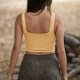 thumbnail image 5 of Gibobby Primavera europeo y americano Ropa de mujer Color sólido Moda Tendencia Sexy Chaleco corto(Amarillo,XG), 5 of 5