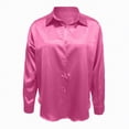 thumbnail image 4 of Towmus Satin Blouses for Women Button Down Shirts Silk Clothes Roll Up Long Sleeve Business Casual Tunic Tops, 4 of 5