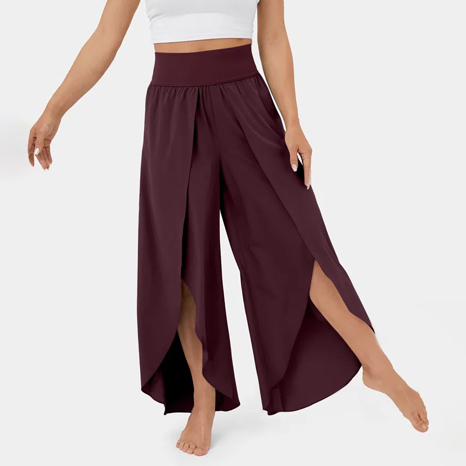 Act Now！ OCLUN Trendy and Stylish Flare Pants Elastic Wide