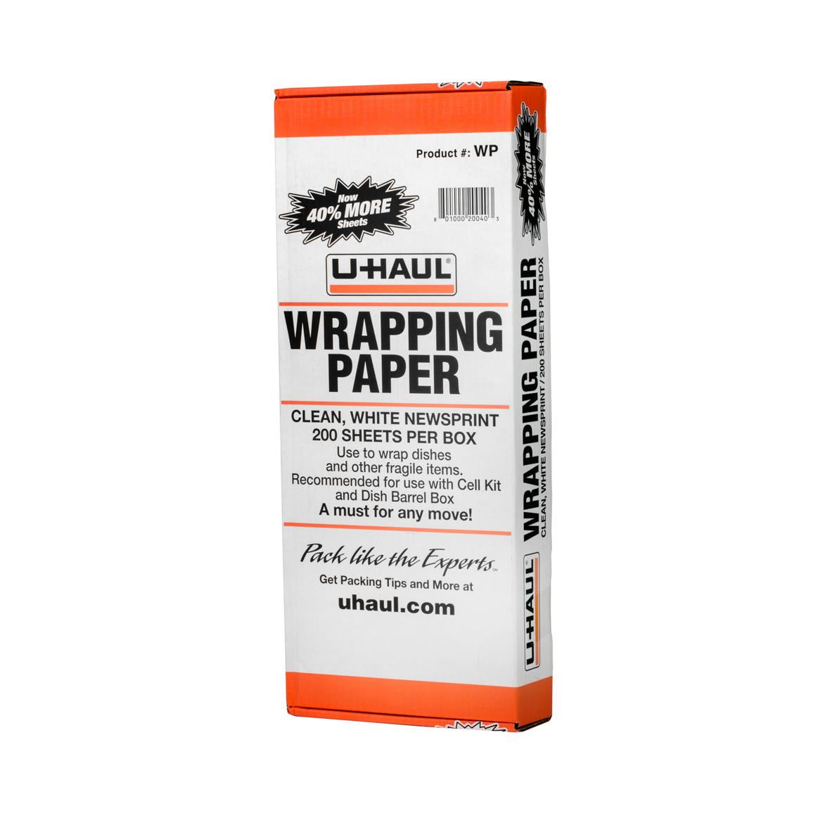 U-Haul Newsprint Packing Paper For Moving and Shipping - 200 sheets - 10 lbs. - 24” x 30” Sheets