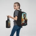 thumbnail image 7 of Pofeuu Riverside Meditating Cat Print Backpack Travel Backpacks With Lunch Bag Pencil Bag Set 3 pcs Set Cartoon Backpack, 7 of 7