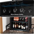 thumbnail image 5 of Tribesigns Industrial Home Bar Cabinet with Wine Storage, Engineered Wood Black, 5 of 7