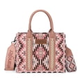 thumbnail image 5 of Wrangler Women's Boho Aztec Tote Bag - Stylish Shoulder Purse with Top Handle Satchel Design, Deep Pink, 5 of 7