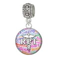 thumbnail image 1 of Delight Jewelry Silvertone Domed Multi Color RPT Lord Guide Me Charm Bead, 1 of 4