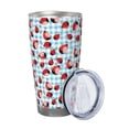 thumbnail image 2 of KLL Flowers and Lady Bugs Print 40oz Stainless Steel Insulated Car Cup with Spillproof Lid - Keep Your Drink Hot or Cold on the Go-Straw Two-piece Set, 2 of 8