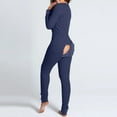 thumbnail image 1 of Pijama Sexy para mujer, mono de Año Nuevo con botones, parte delantera y trasera, culo abierto, solapa, ropa de dormir sólida, ropa de estar por casa, 1 of 4