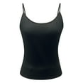 thumbnail image 6 of Lixiuxyad Women Strap tank top Women's Basic Double Lined Neck Tank Tops Adjustable Tank Summer Sleeveless Tops(Black L), 6 of 6