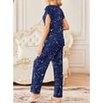 thumbnail image 4 of Avidlove 2 Pack Womens Pajamas Set Short Sleeve Sleepwear Top with Long Pants Soft Loungewear S-XXL, 4 of 7