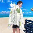 thumbnail image 5 of SKYSONIC 30"x60" Beach Towel with Travel Bag, Leaves Flowers Floral Elements Oversized Sand Free Beach Blanket Quick Dry Pool Bath Camping Towels for Travel, 5 of 7