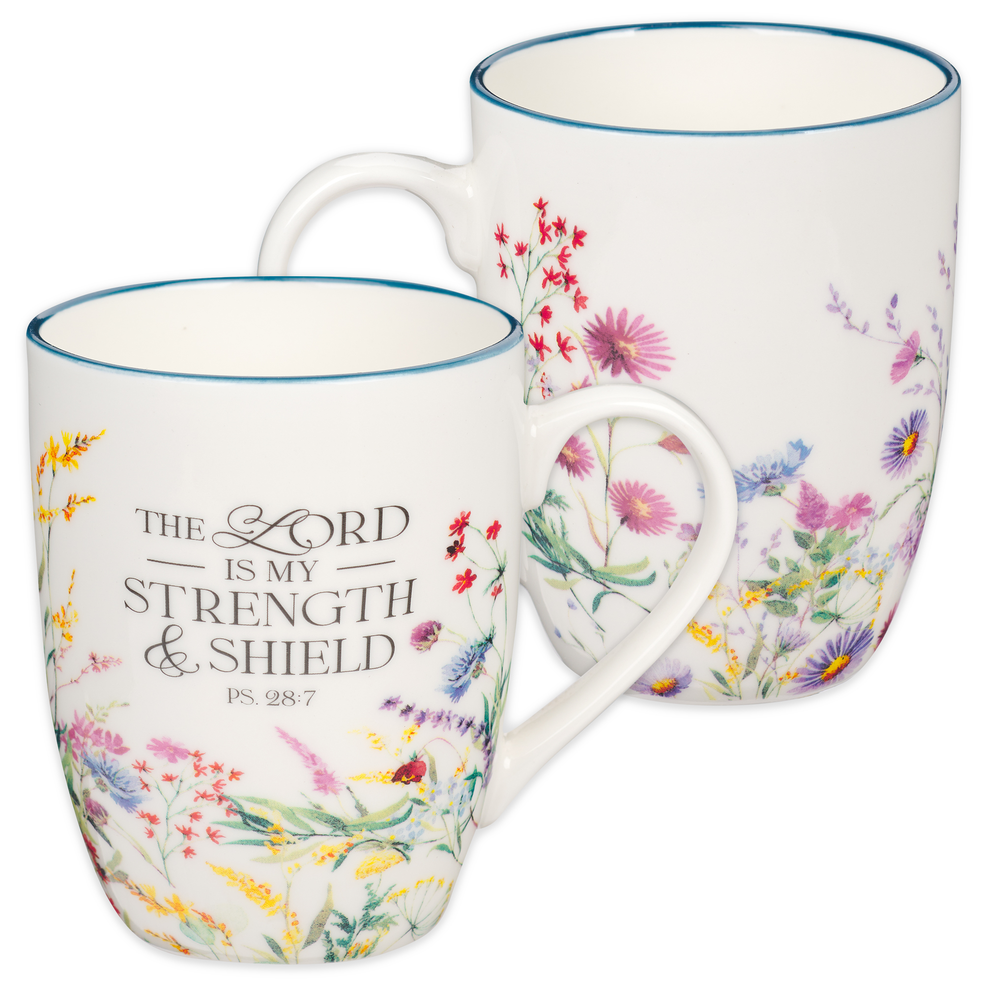 Tazza In Ceramica Be Still Psalm 46:10 - Viola Con Fiore Tulipano, 340g, Regalo Cristiano