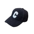thumbnail image 1 of Qarigey Gorra de béisbol con letras C, sombrero de Color sólido, cómodo, transpirable, para otoño e invierno, decoración para la cabeza, sombreros Sombreros Negro Qarigey AP013321-01, 1 of 6