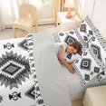 thumbnail image 5 of jejeloiu Modern Tribal 7 Pieces Full Size Bedding Sets,Minimalist Print Full Size Bed in a Bag For Boys,Gray White,Light Gray Reversible, 5 of 7
