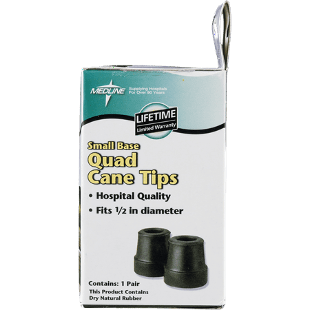 Medline Small Base Quad Cane Tips, 2 Count