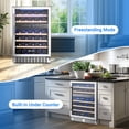 thumbnail image 6 of BODEGA 24 Inch Dual Zone Wine Cooler, 46 Bottle Wine Fridge, Built-in or Freestanding Wine Refrigerator with Glass Door, LED Control, Stainless Steel, 6 of 9