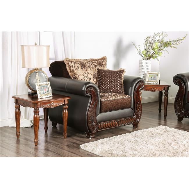 Benzara Bm181252 41 X 37 X 48 In Transitional Style Wood Sofa