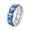 Blue, variant on Men's Stainless Steel Simple Hip Hop Punk 8mm Roman Numerals Rotatable Signet Ring Relieve Anxiety Band Silver Size 12