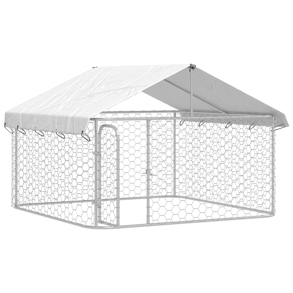 vidaXL Outdoor Dog Kennel Dog Pen Pet Crate Kennel Playpen House with Roof