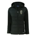 thumbnail image 2 of Women's-Cutter & Buck  Black Columbus Crew Evoke Hybrid Eco Softshell Recycled Full Zip Hooded Jacket, 2 of 3
