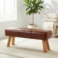 thumbnail image 3 of Bare Decor Lika Bench Ottoman Genuine 100% Leather, Brown, 3 of 9