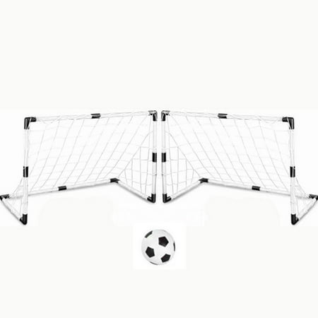 Set of 2 DIY Youth Sports Soccer Goals with Soccer Ball and Pump Practice Scrimmage Game - (Best Youth Soccer Ball)