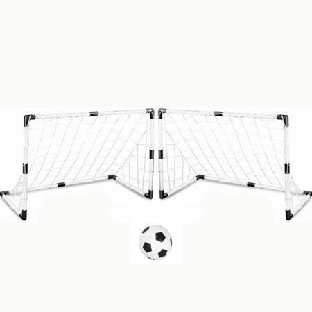 Set of 2 DIY Youth Sports Soccer Goals with Soccer Ball and Pump Practice Scrimmage Game - (Best Youth Soccer Ball)