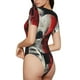thumbnail image 2 of Balery Red And White Screaming Demon Skull Body de cuello redondo de manga corta para mujer Tops de manga corta Tops básicos-Large, 2 of 7