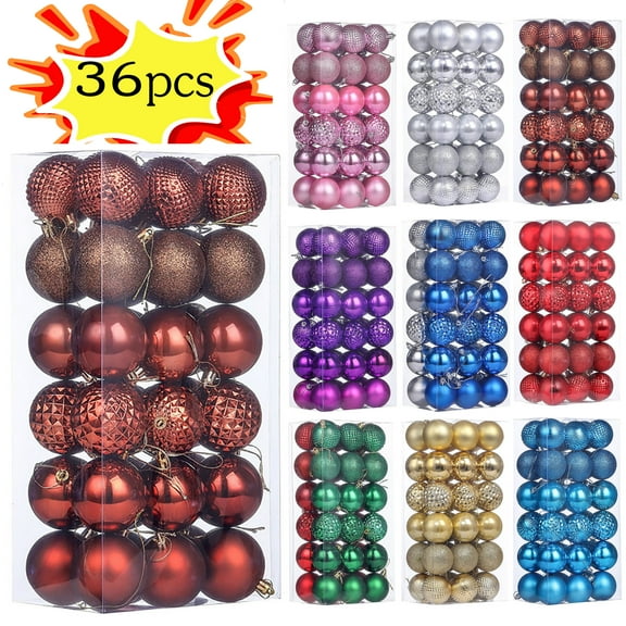 Skegnu Christmas Tree Balls Ornaments for Xmas Christmas Tree Christmas Ball Set Electroplated Christmas Decorative Balls 36pcs