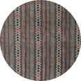 thumbnail image 1 of Ahgly Company Machine Washable Indoor Round Abstract Dark Brown Area Rugs, 5' Round, 1 of 7