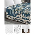thumbnail image 6 of Blue Boho Flowers Twim Size Flat Sheet, Wrinkleproof & Fadeproof Cooling Flat Bed Sheet Only, Country Vintage Abstract Floral Breathable Soft Bedding Top Sheets 66 x 96 Inches, 6 of 8