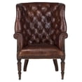thumbnail image 2 of World Interiors Charles Tall Deconstructed Leather Armchair in Brown, 2 of 6