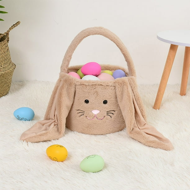 Cestas de Pascua para Niños Feliz Conejo de Pascua Bolso de Orejas Largas, Bolso de Almacenamiento de Balde de Cesta para la Caza de Huevos de Pascua Y Regalo para Niños