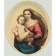 thumbnail image 2 of Rudolph Geudtner 15x17 Black Ornate Wood Framed Double Matted Museum Art Print Titled - Copy After Raphael's Sistine Madonna (19th Century), 2 of 5