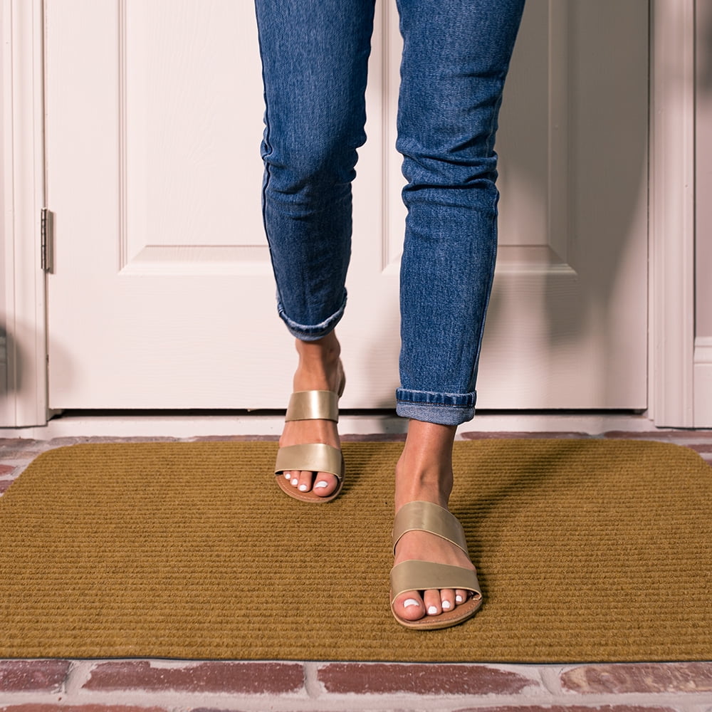 Mohawk Home All Purpose Low Pile Non-Slip Indoor/Outdoor Stain/Fade Resistant 2 Piece Ribbed Mat, Tan, 1' 6" x 2' 6"