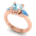 thumbnail image 2 of Diamond-Capitals 2.50 Carat New Round Cut Aquamarine & Blue Topaz Gemstone Engagement Ring for Girls 14K Rose Gold Size 6, 2 of 8