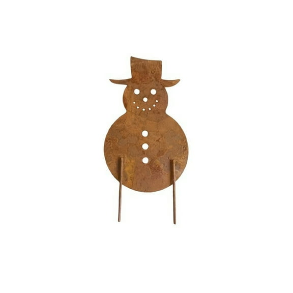 Christmas Themed Rusted Metal Santa Snowman Garden Sculptures Weather Resistant Outdoor Landscape Decoration Pieces