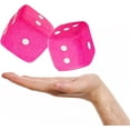 thumbnail image 3 of Zone Tech Vehicle Light Pink Hanging Dice for Car, Mirror Fuzzy Soft Plush Decorative 3" a Pair GA34, 3 of 12
