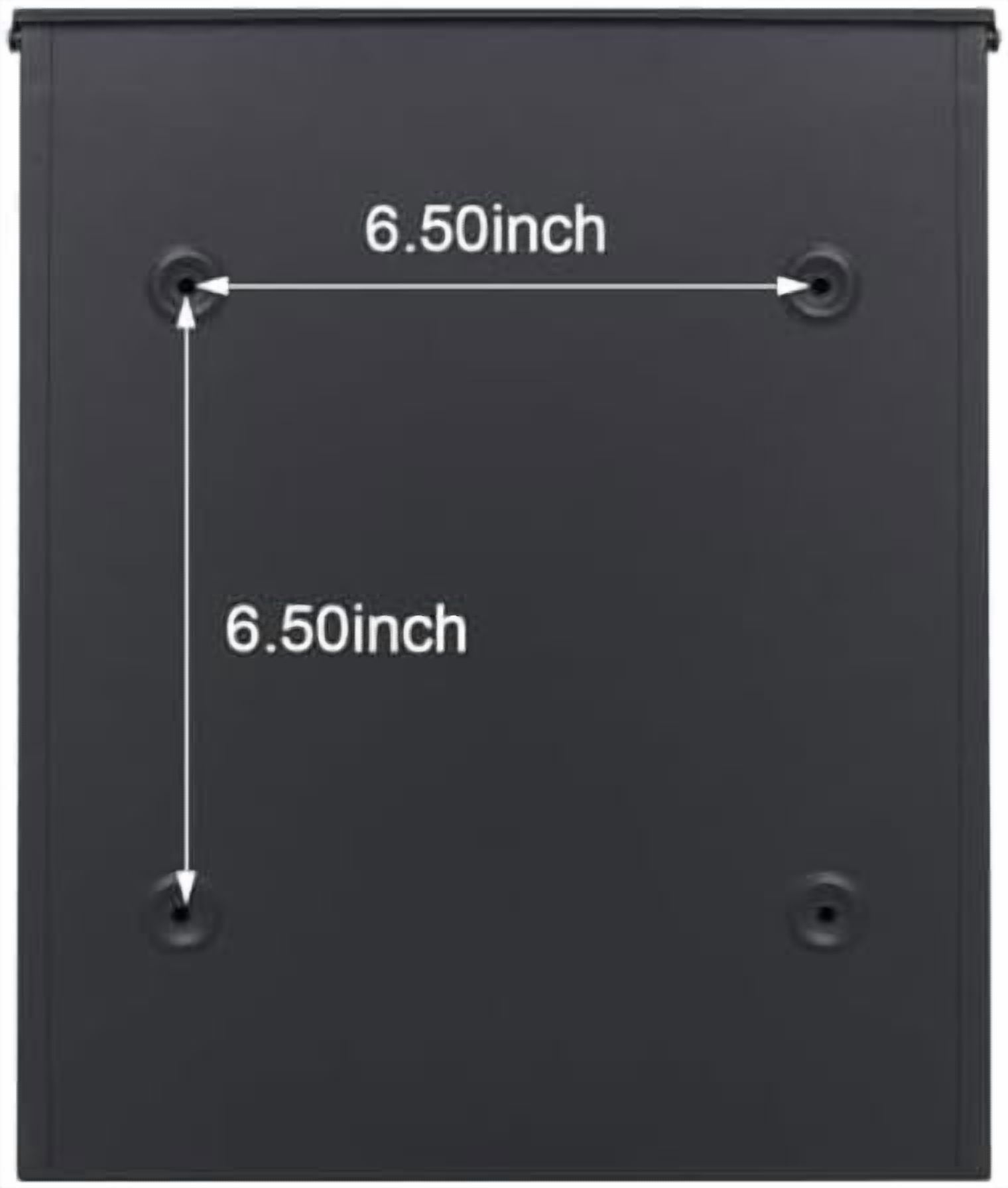 Locking Mailbox Wall Mount Key Lock Drop Box Large Capacity with Galvanized Steel Cover and Rust-Proof Metal Post Box, Black Matt, SM-0702LK,Medium