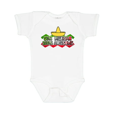 

Inktastic 50% Mexican 100% Awesome Boys or Girls Baby Bodysuit