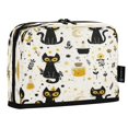thumbnail image 2 of Pencil Bag with Magnetic Foldable Base Large Capacity Stand-Up Pencil Case Durable Nylon Pen Pouch Black Cat Seamless Pattern, 2 of 7