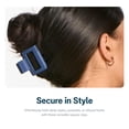 thumbnail image 4 of Gimme Beauty Square Extra Grip Claw Clip - Double Teeth Accessory Set - Perfect for Fine Hair - Lasting Hold for Everyday Wear - Trendy, Non-Slip Cilp Duo for Women - Navy & Pearlescent, 2 Pack, 4 of 6