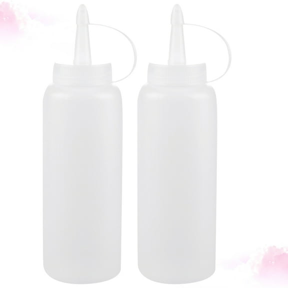 OUNONA Condiment Squeeze Containers  White for Safe Practical Use 2Pcs