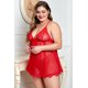 thumbnail image 3 of ABPHQTO Lencería babydoll de talla grande para el día de San Valentín roja para mujer, 3 of 5