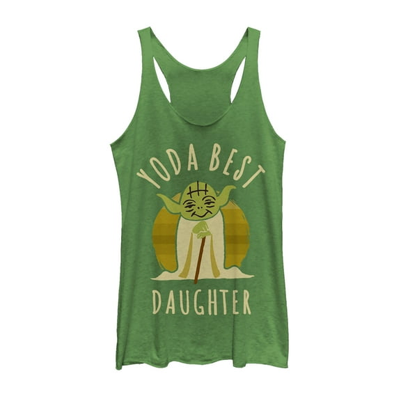 Women's Star Wars Yoda Best Daughter Cartoon Racerback Tank Top Envy Green X Large