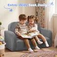 thumbnail image 2 of Babyeap Extra Wide Kids Chair,2-in-1 Convertible Toddler Chairs,Soft Comfy Kids Couch, Kids Sofa for Boys & Girls 3+,Deep Gray, 2 of 9